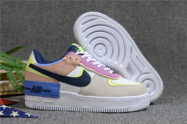 Women's Air Force 1 Low Top Grey/Blue Shoes 034